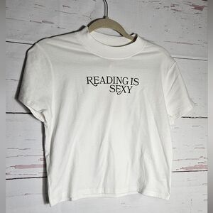 Reading is Sexy BOHME White Crop T. SIZE XXL NWT